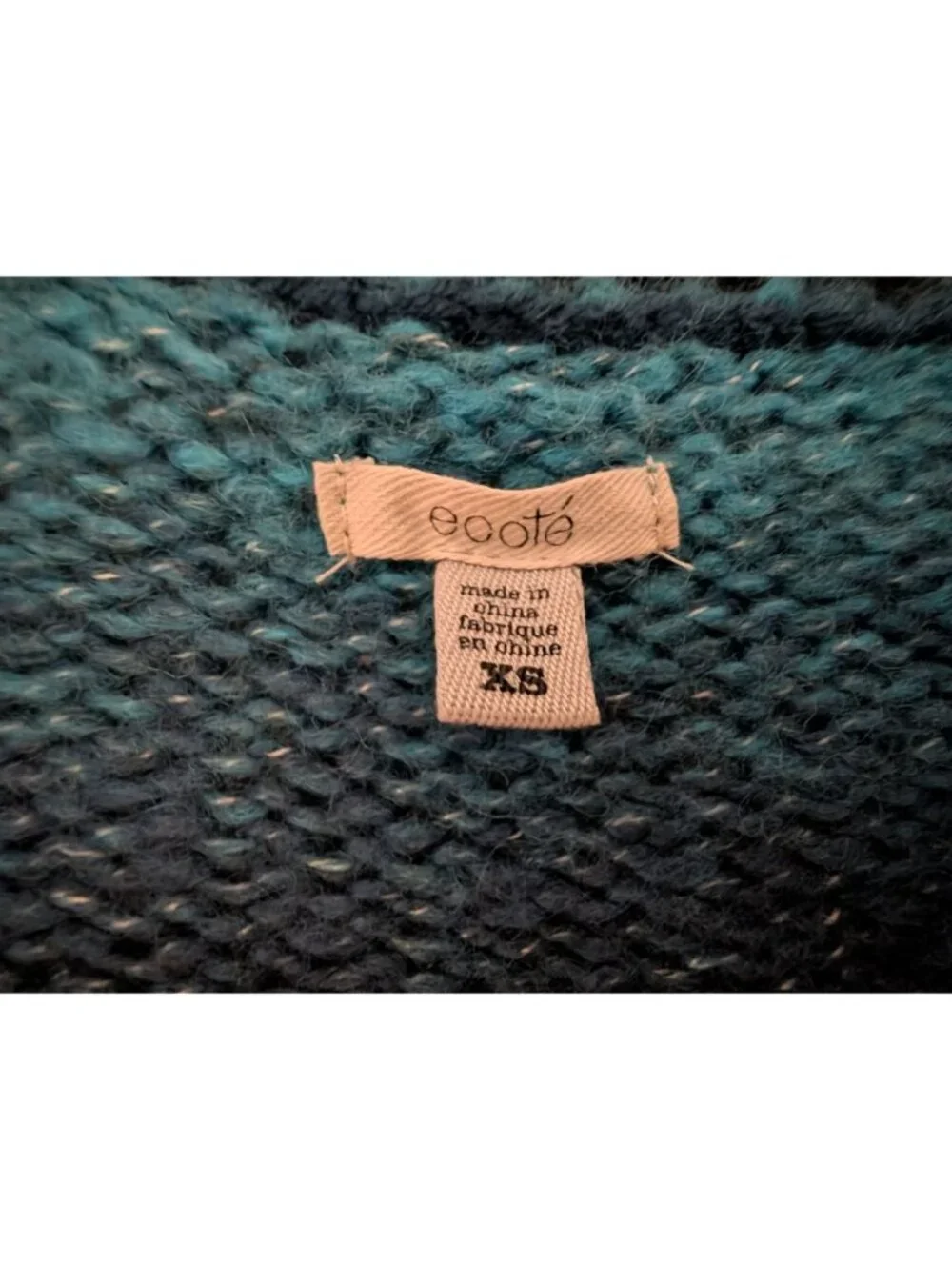 Ecote Urban Outfitters Blue Green Ombre Striped Crop Oversize Boxy Sweater XS